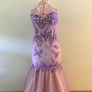 Formal dress light lavender corset